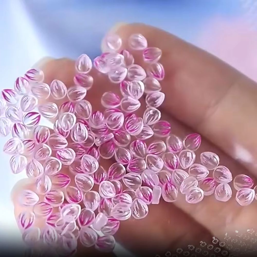 Nail Art Ombre Pink - 100Pcs Clear Ombre Pink Resin Flower