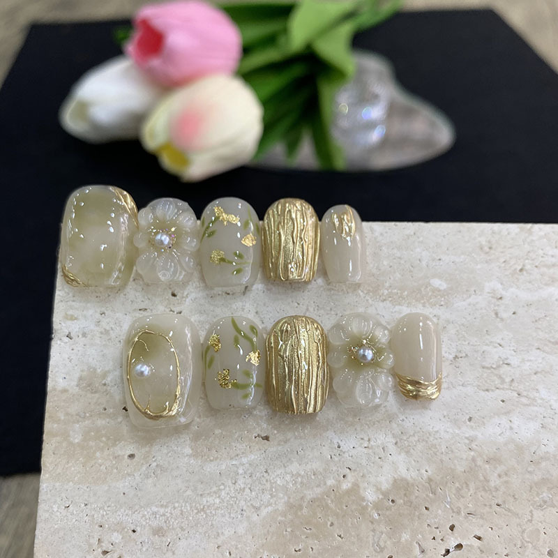10pcs Butterfly Flower Fake Na - Nail Art French Nails recension och pris