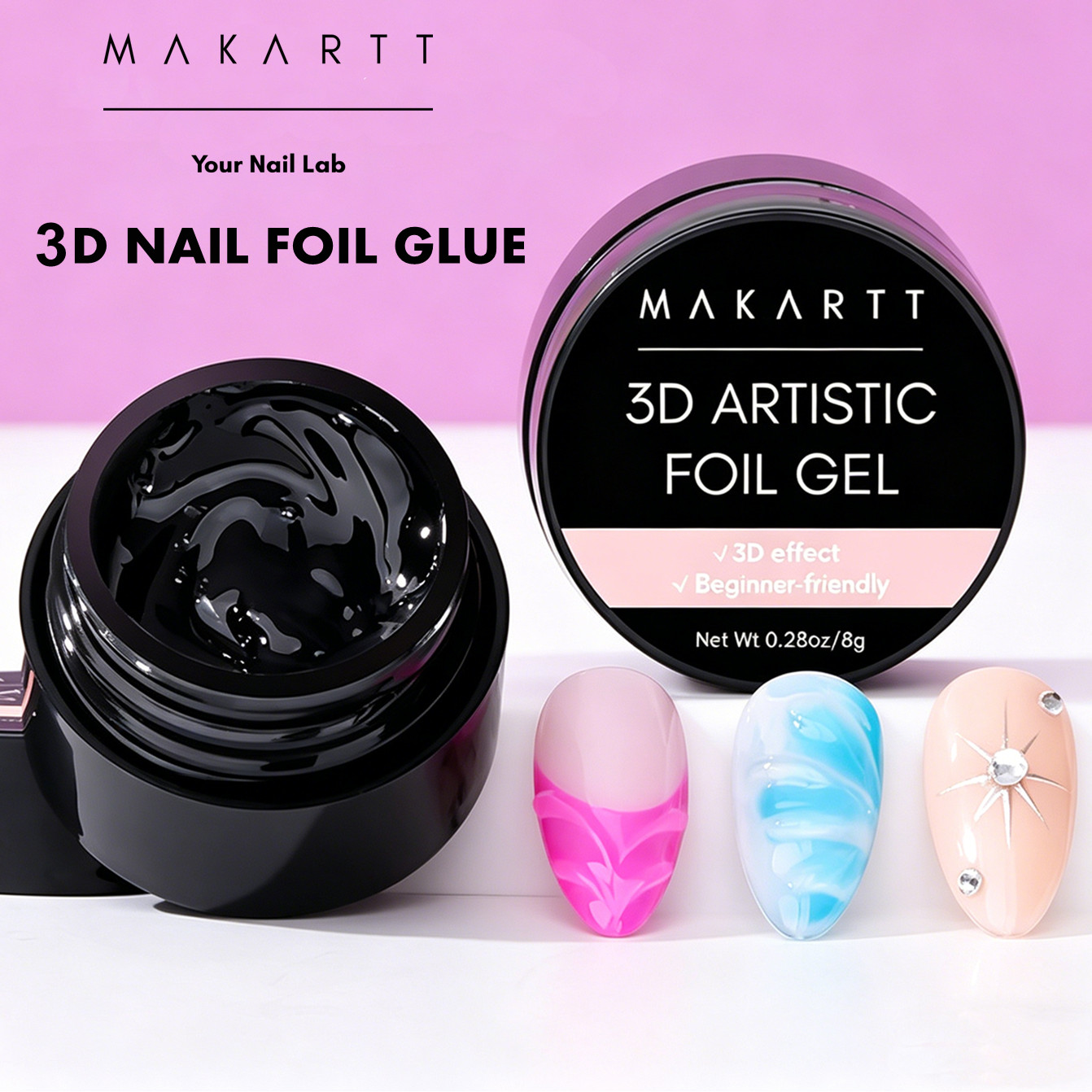 Makartt 3D Nail Gel 8ml Nail F - Nail Foil Transfer recension och pris