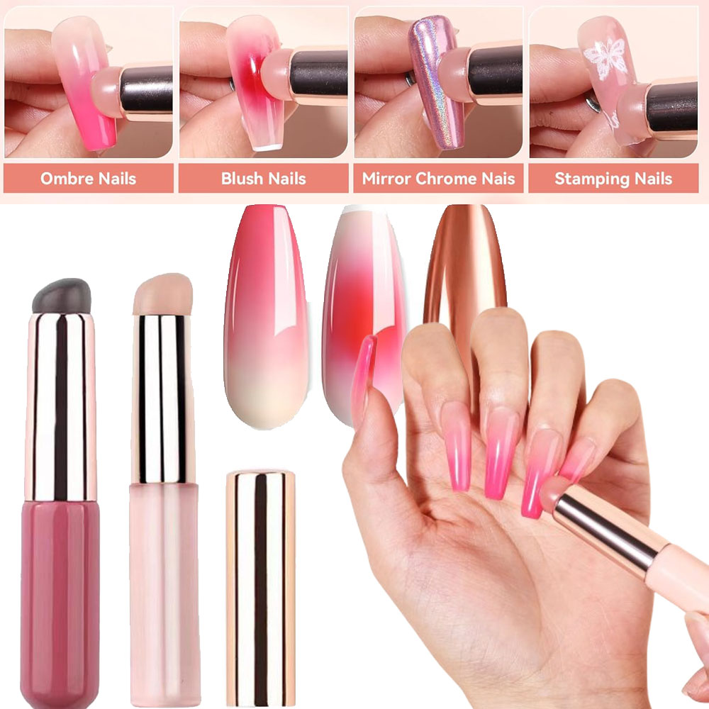 1pc Pink Silicone Nail Brush R - Nail Art Ombre Pink recension och pris