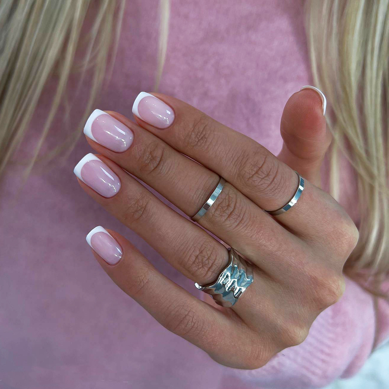 24Pcs Short Square Handmade Pr - Nail Art French Nails recension och pris