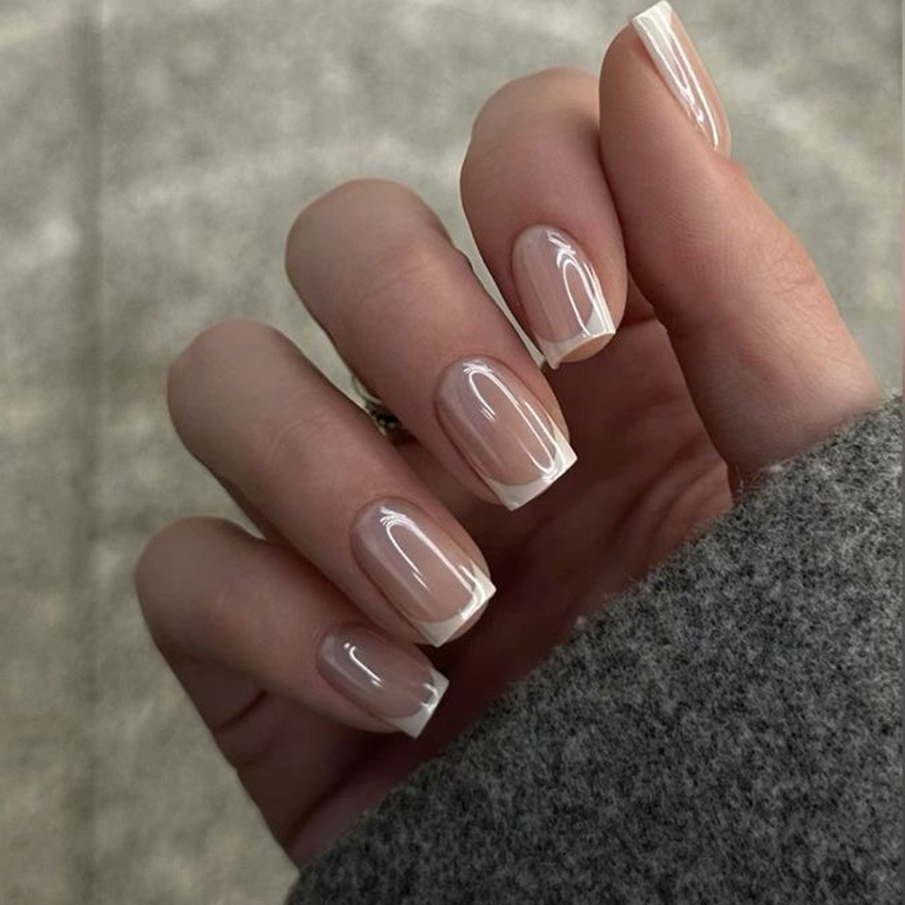 24Pcs Short Square Handmade Pr - Nail Art French Nails recension och pris