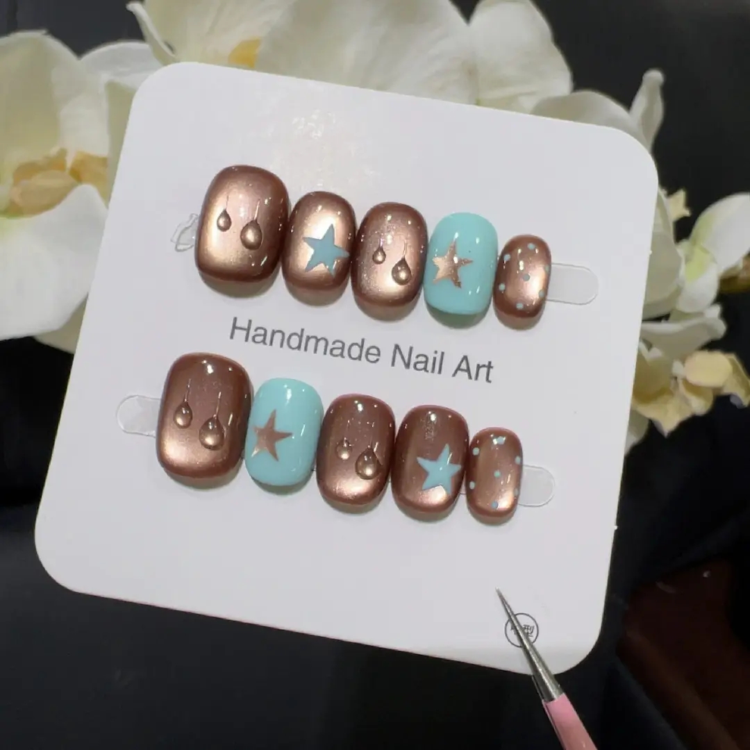 10pcs high-end Small brown wat - Nail Art French Nails recension och pris
