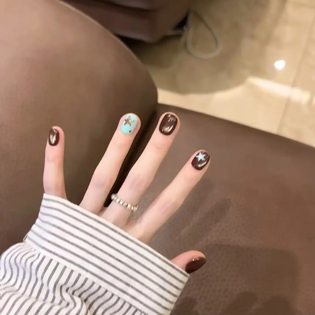 10pcs high-end Small brown wat - Nail Art French Nails recension och pris