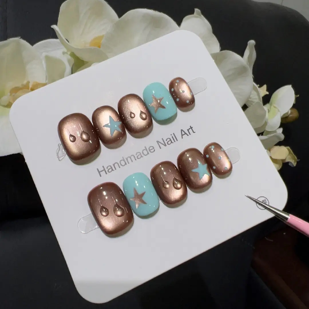 10pcs high-end Small brown wat - Nail Art French Nails recension och pris