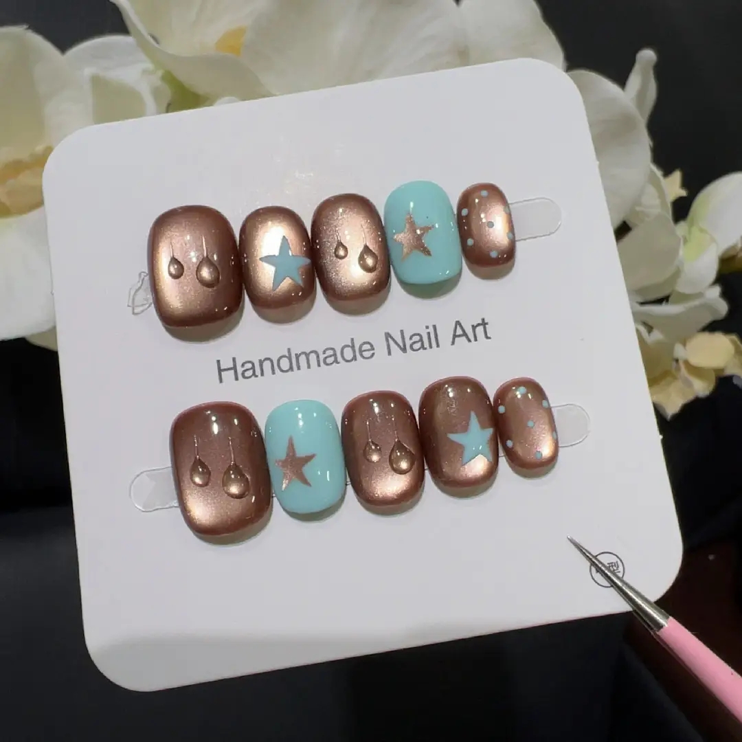 10pcs high-end Small brown wat - Nail Art French Nails recension och pris