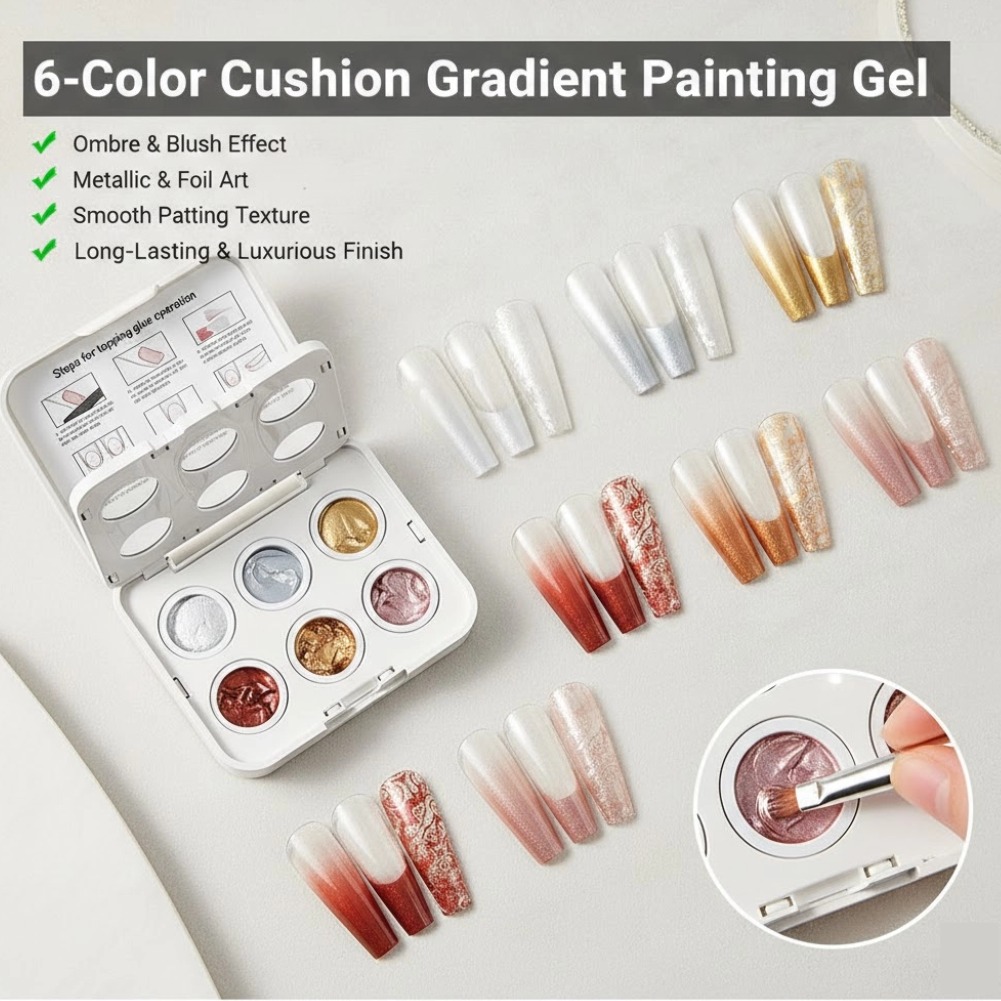 6 Colors Ombre Nail Gradient G - Nail Art Ombre Pink recension och pris