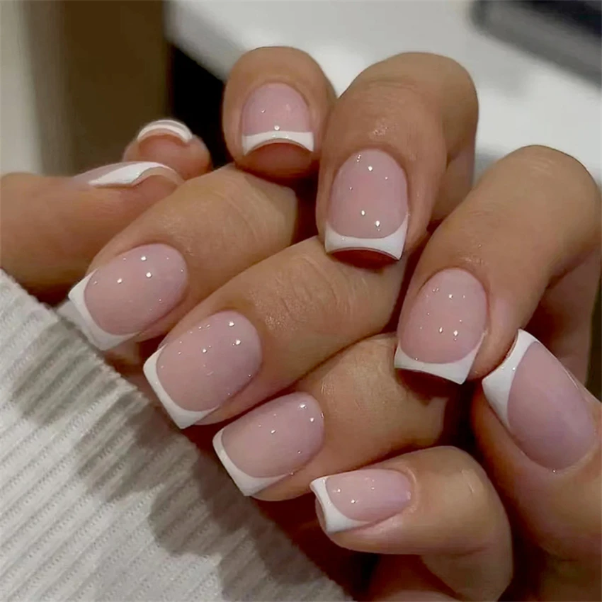 24Pcs/Set Short French Minimal - Nail Art French Nails recension och pris