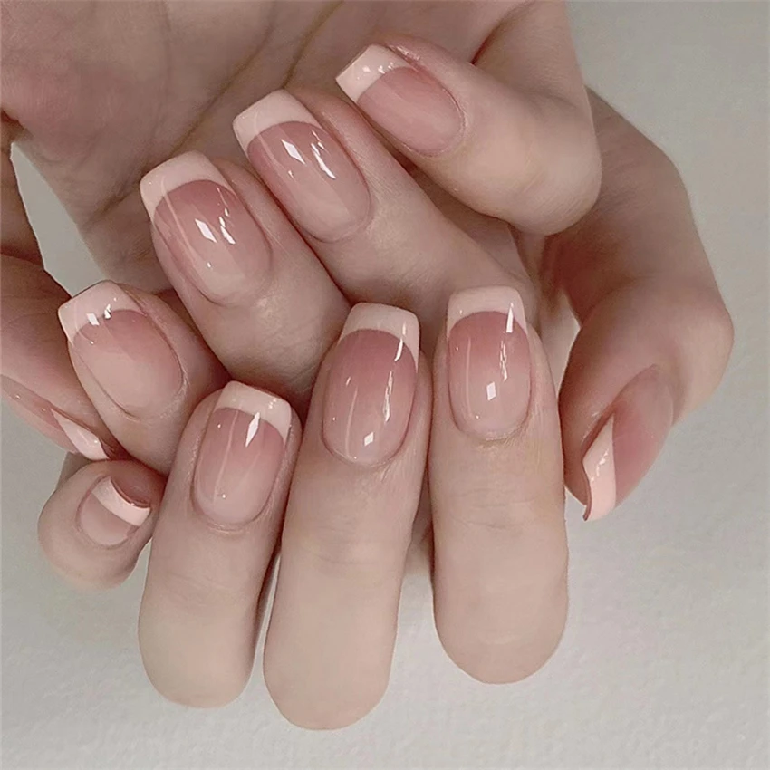 24Pcs/Set Short French Minimal - Nail Art French Nails recension och pris