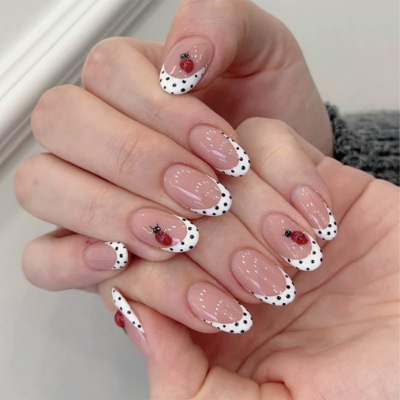 24Pcs Almond False Nails Sets  - Nail Art French Nails recension och pris
