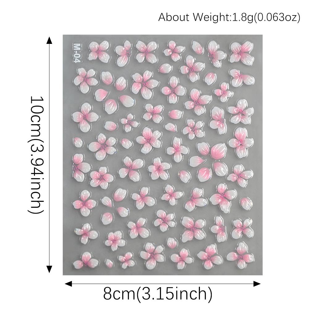 1Pc 3D Raised Ombre Design Nai - Nail Art Ombre Pink recension och pris