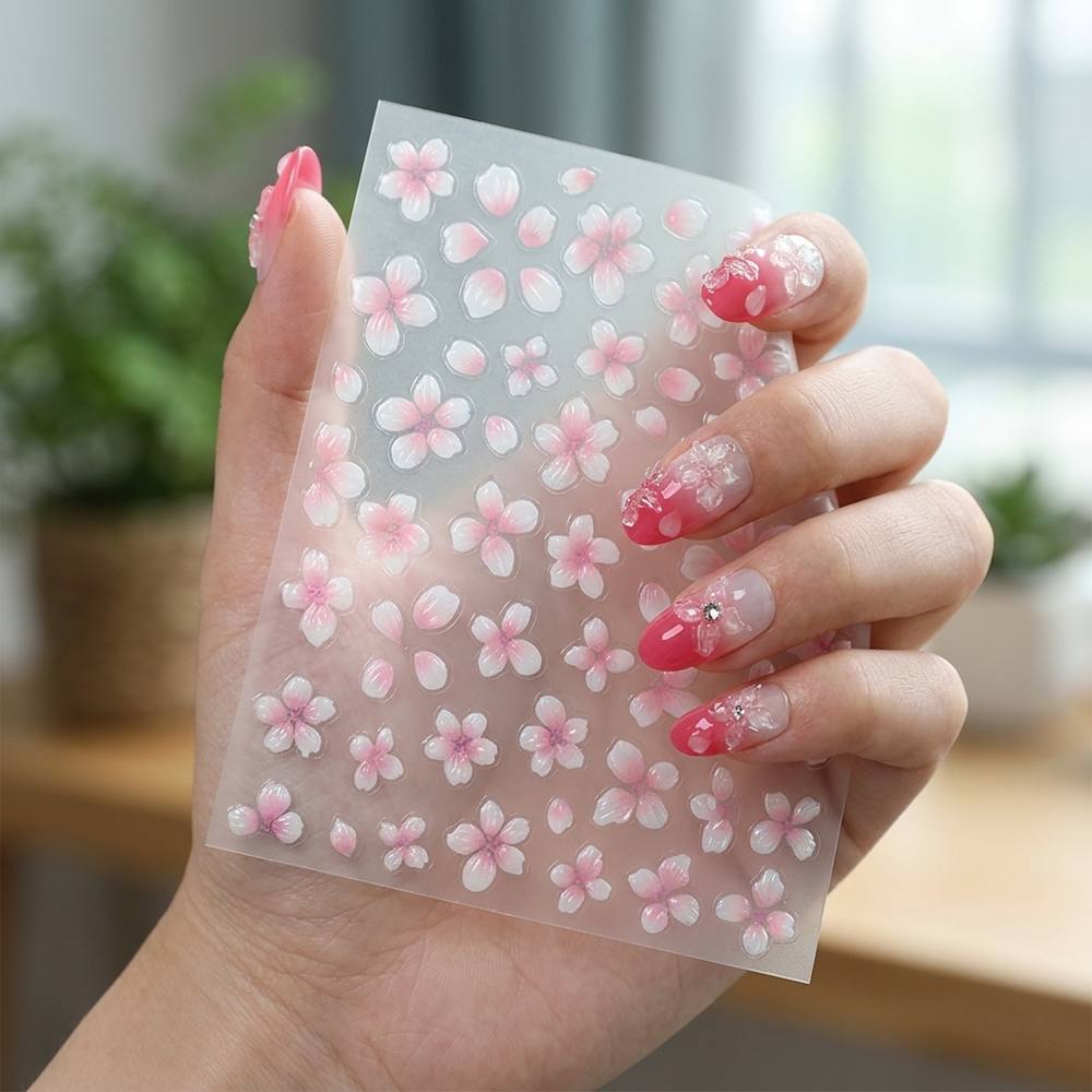 1Pc 3D Raised Ombre Design Nai - Nail Art Ombre Pink recension och pris