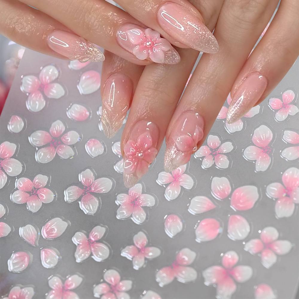 1Pc 3D Raised Ombre Design Nai - Nail Art Ombre Pink recension och pris