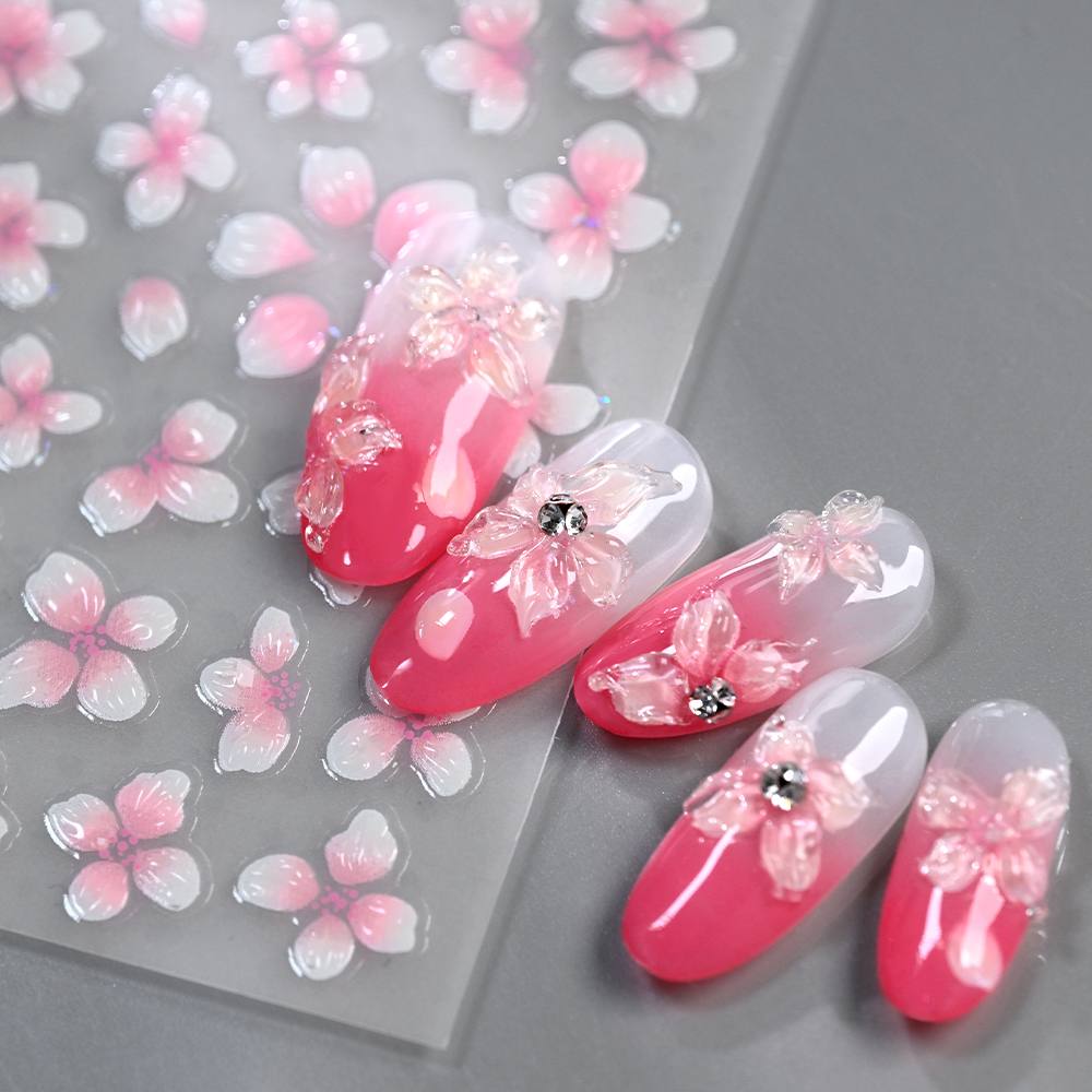 1Pc 3D Raised Ombre Design Nai - Nail Art Ombre Pink recension och pris