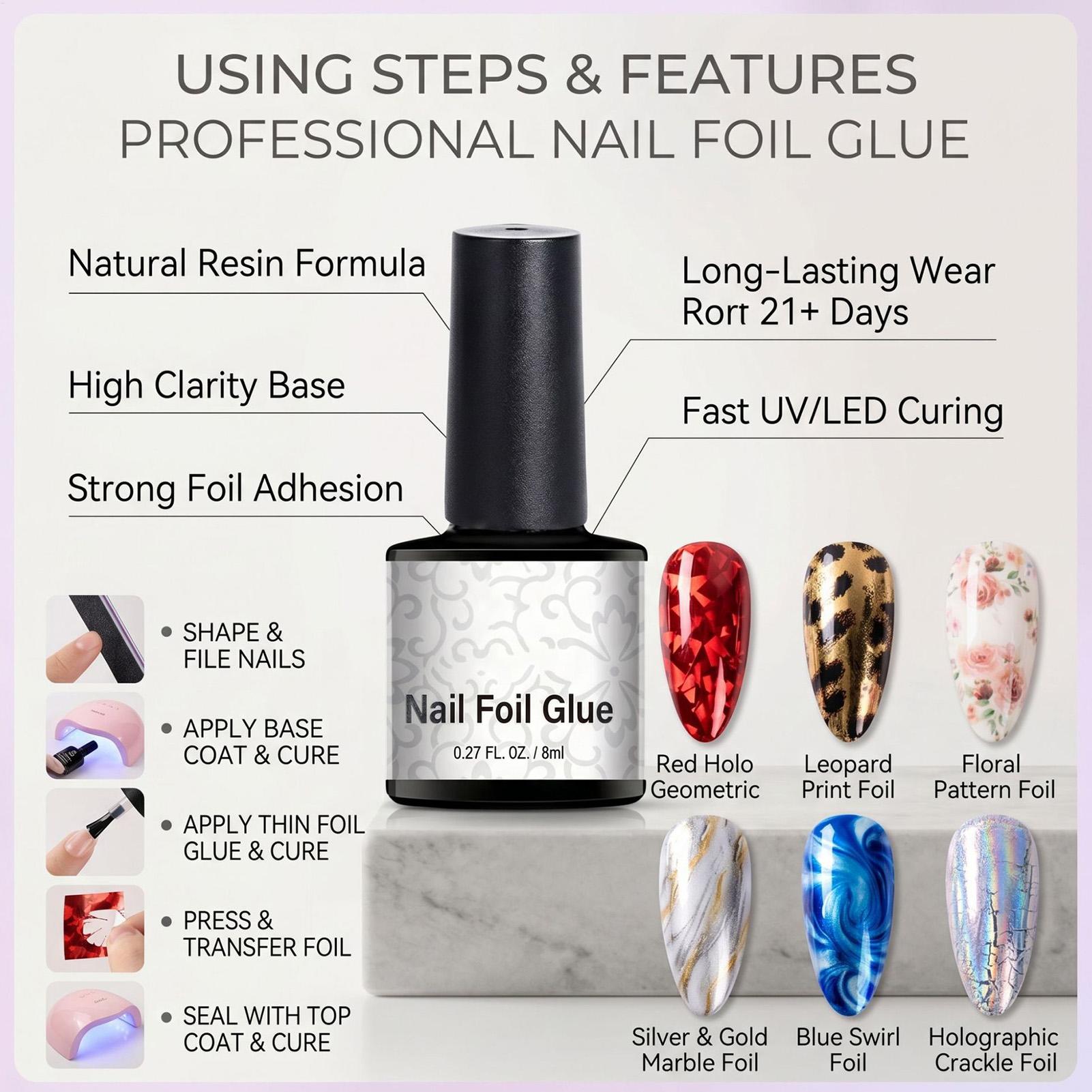 Nail Foil Glue 8ml Transfer Fo - Nail Foil Transfer recension och pris