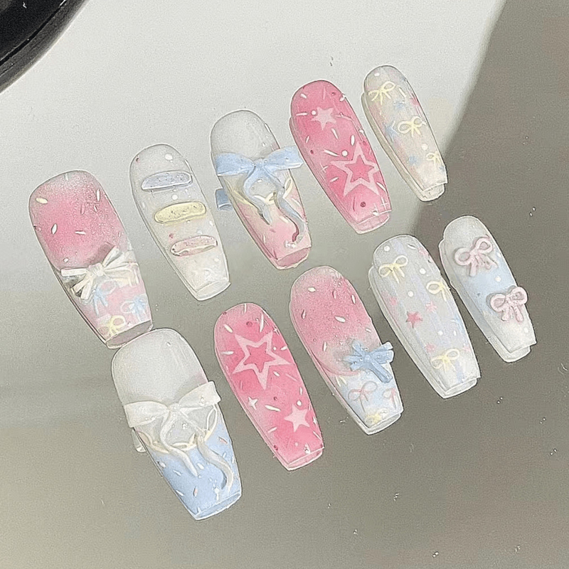 10Pcs French Sweet Cool Light  - Nail Art French Nails recension och pris