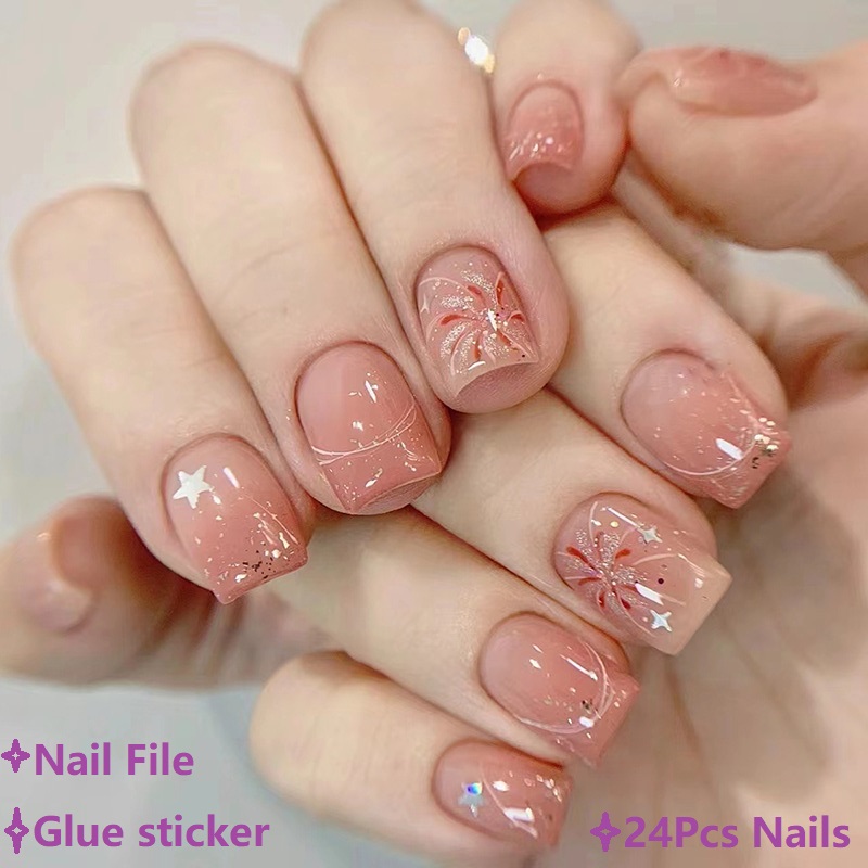 Short Pink Press on Nails Simp - Nail Art Ombre Pink recension och pris