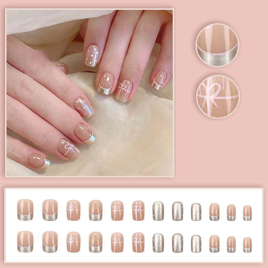 Short Square fake nails for wo - Nail Art French Nails recension och pris