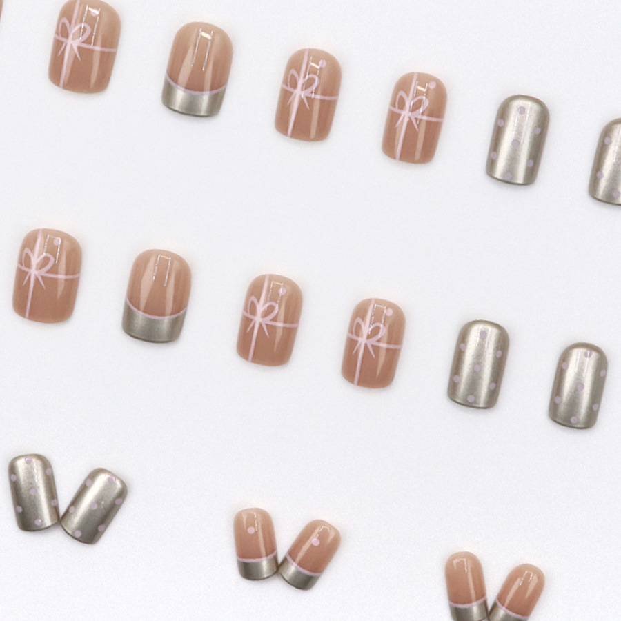 Short Square fake nails for wo - Nail Art French Nails recension och pris