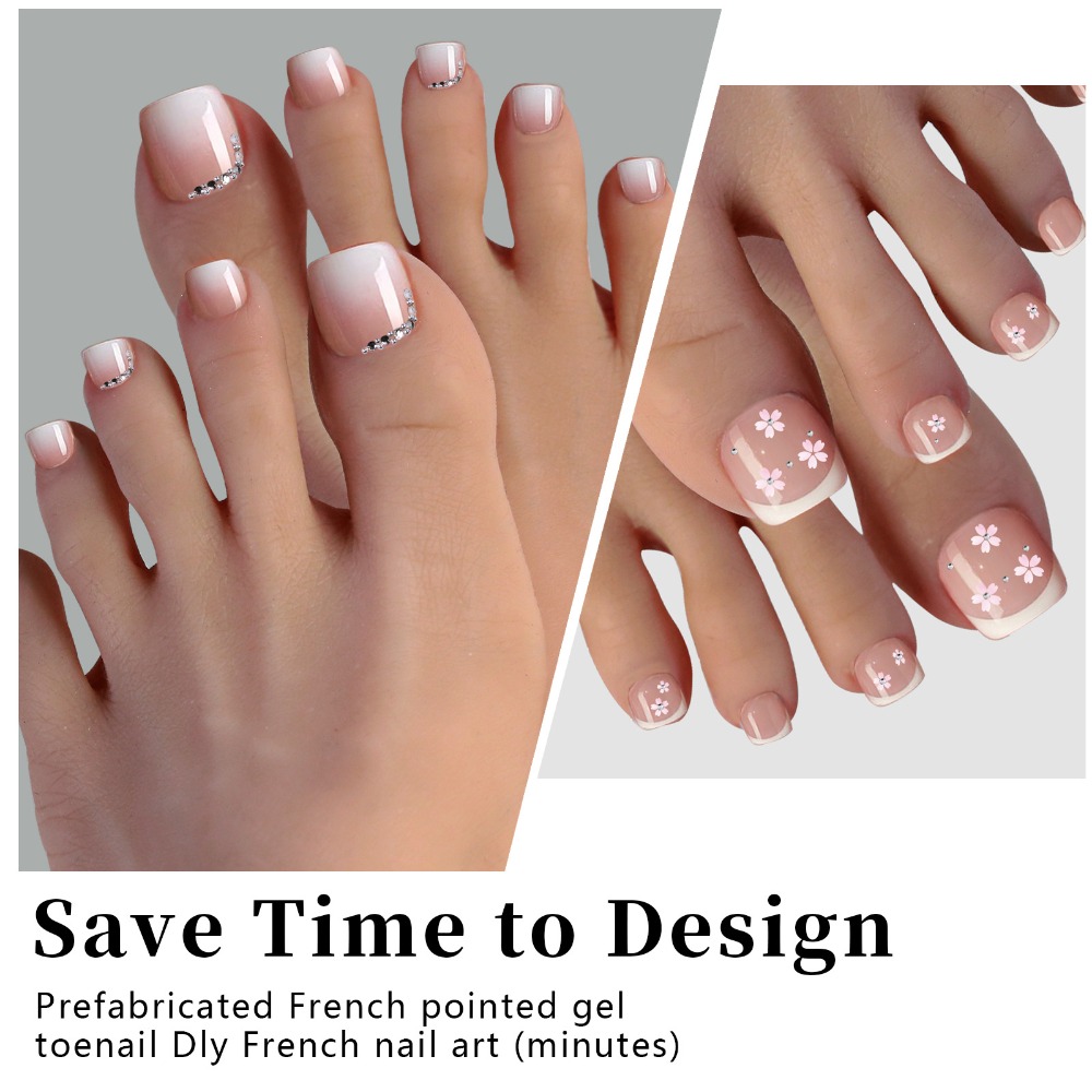 Short Square Press On Toenails - Nail Art Ombre Pink recension och pris