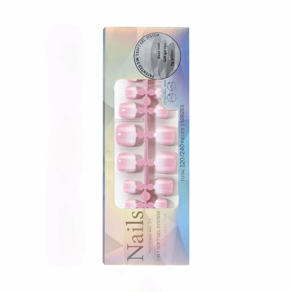 Short Square Press On Toenails - Nail Art Ombre Pink recension och pris