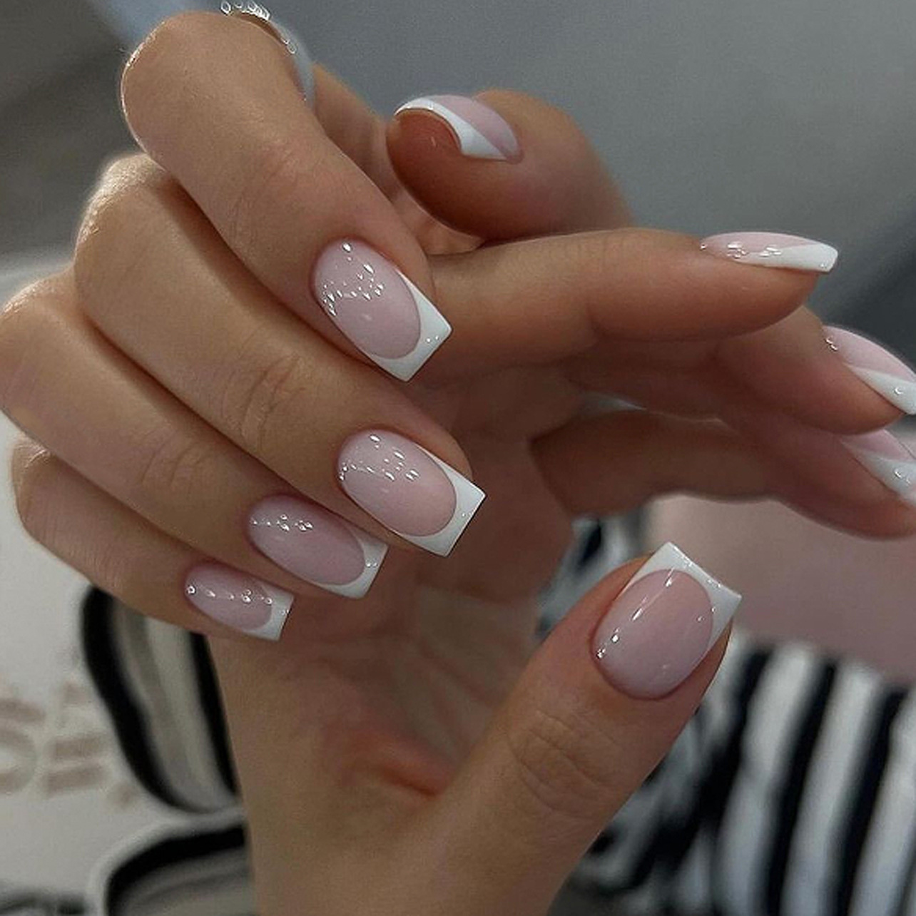 24Pcs Simple Ballet Glitter De - Nail Art French Nails recension och pris