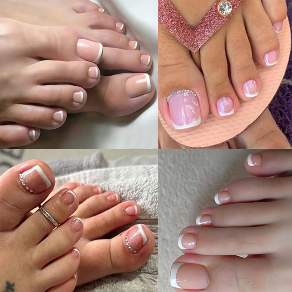120pcs Ombre Pink White Toe Na - Nail Art Ombre Pink recension och pris
