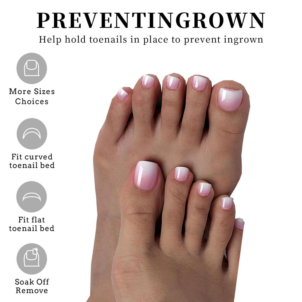 120pcs Ombre Pink White Toe Na - Nail Art Ombre Pink recension och pris
