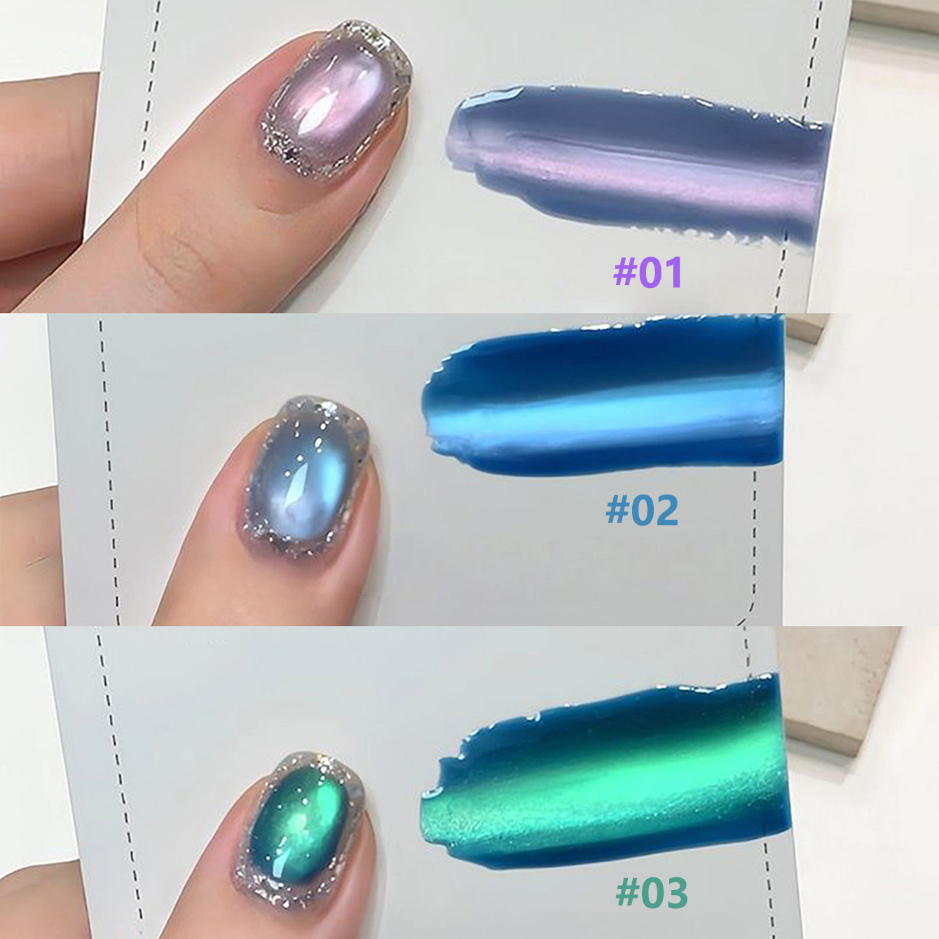 1pcs SHAKA Sea Fantasy Cat Eye - Nail Art Emerald Blue recension och pris