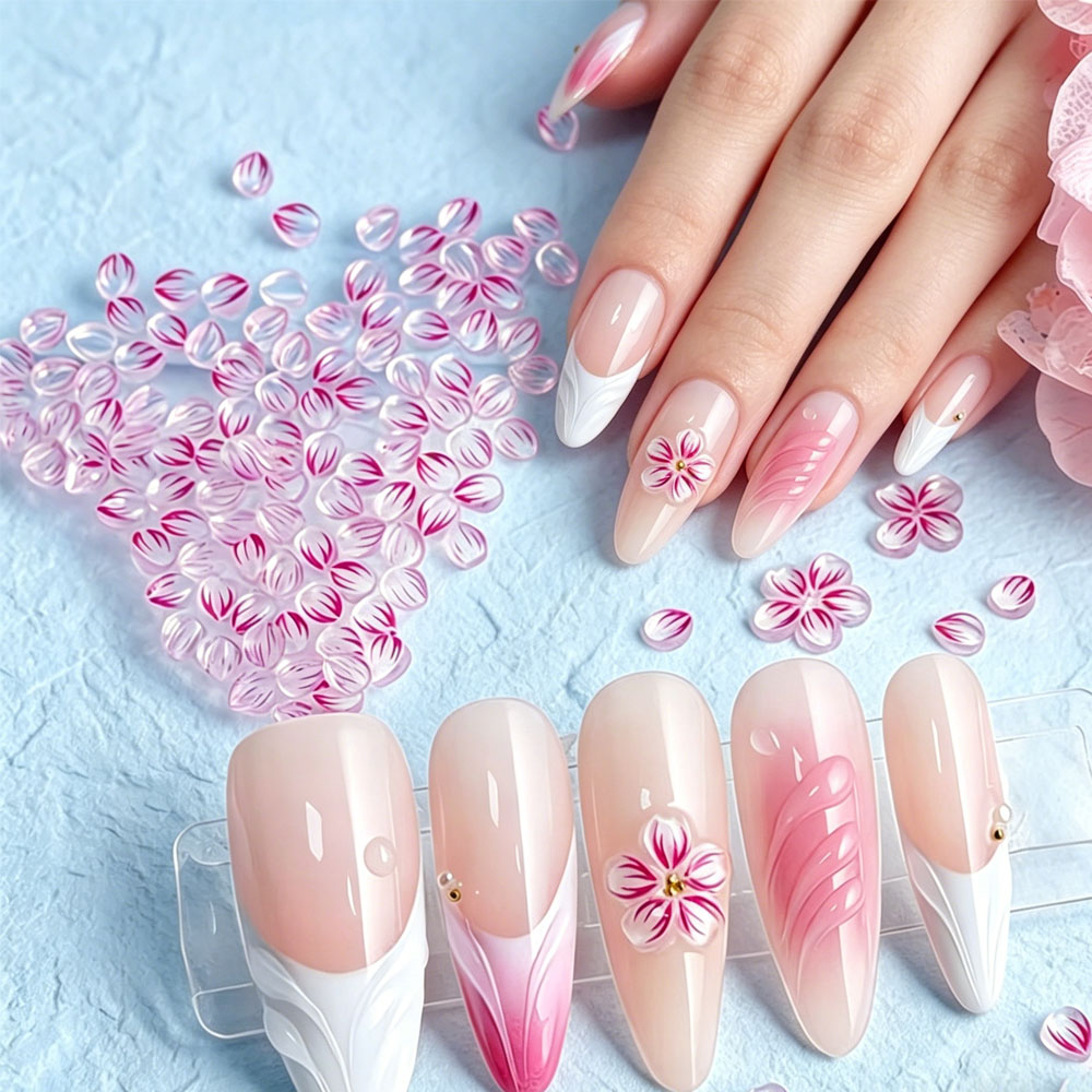 100Pcs Clear Ombre Pink Resin  - Nail Art Ombre Pink recension och pris