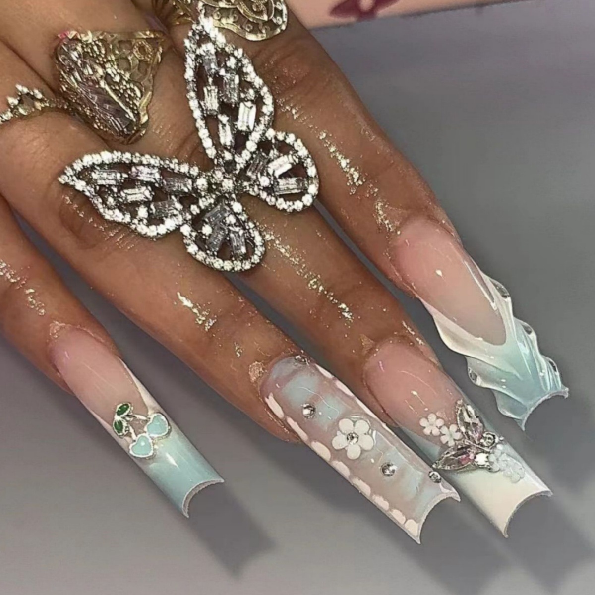 24pcs Flower Press on Nails Ar - Nail Art French Nails recension och pris